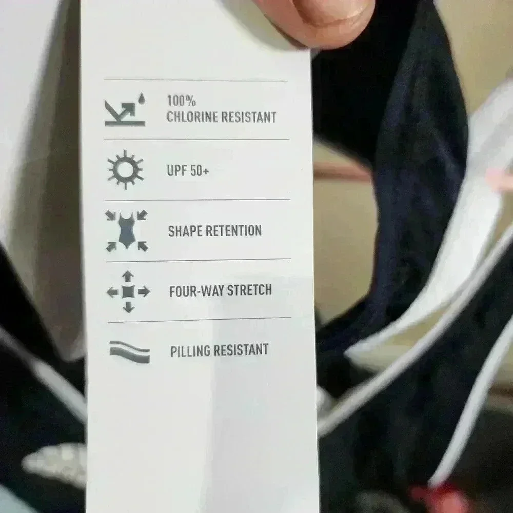 Black and white trim Adidas one piece bathing suit size 14 - Picture 8 of 8